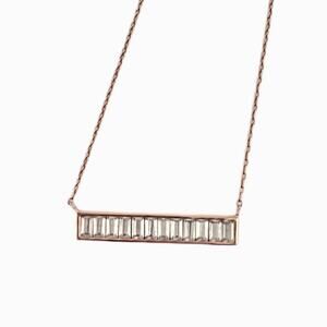 Pink Sterling Silver Bar Necklace